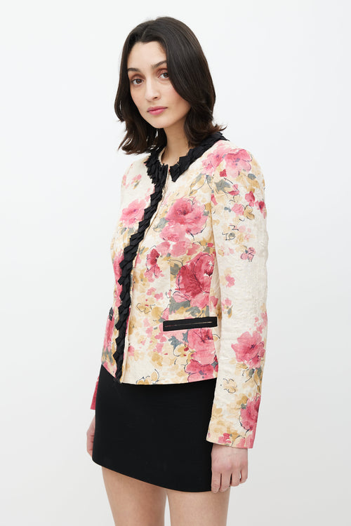 Dolce 
Gabbana Cream 
Multicolour Floral Jacket