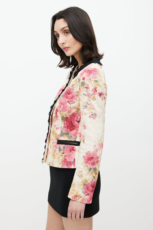 Dolce 
Gabbana Cream 
Multicolour Floral Jacket