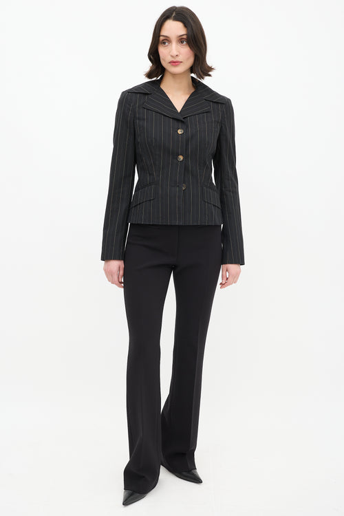 Dolce 
Gabbana D&G Black Cotton Pinstripe Blazer