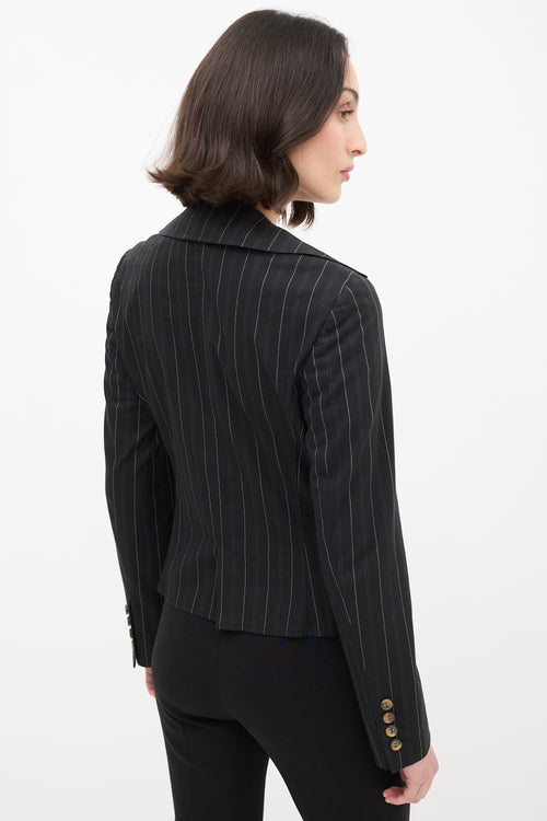 Dolce 
Gabbana D&G Black Cotton Pinstripe Blazer