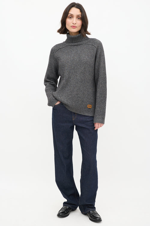 Dolce 
Gabbana D&G Dark Grey Wool Turtleneck Sweater