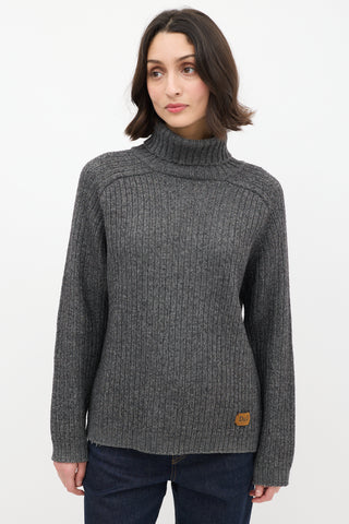 Dolce 
Gabbana D&G Dark Grey Wool Turtleneck Sweater