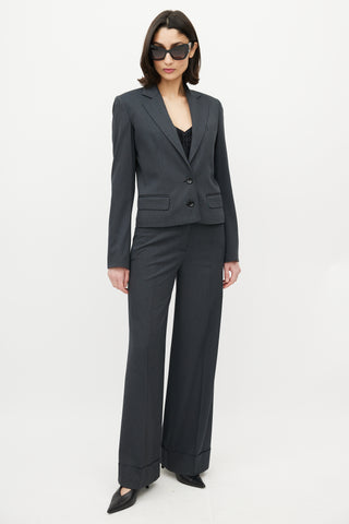 Dolce 
Gabbana D&G Grey 
Blue Pinstripe Pant Suit