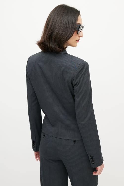 Dolce 
Gabbana D&G Grey 
Blue Pinstripe Pant Suit