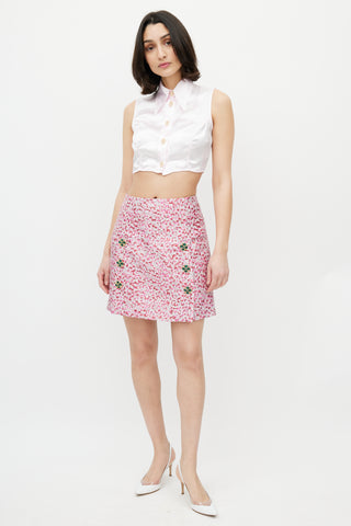 Dolce 
Gabbana D&G Pink Satin Cropped Shirt