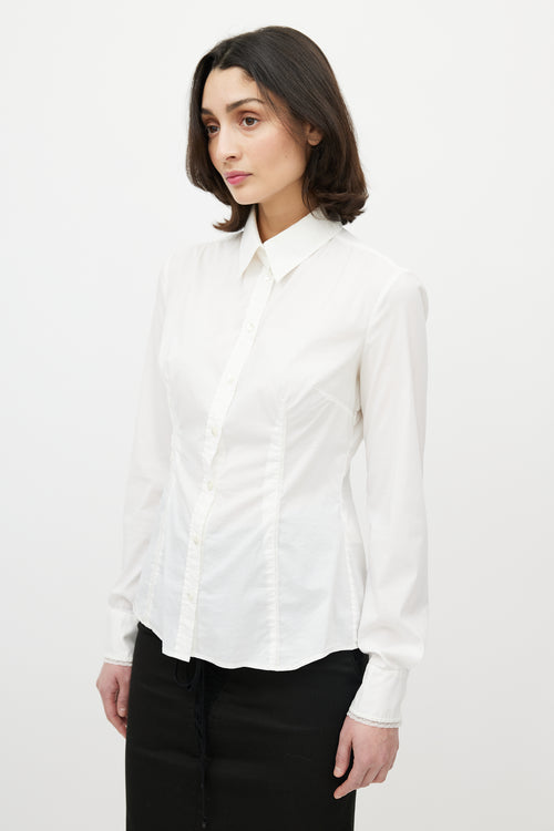 Dolce 
Gabbana D&G White Lace Trim Shirt