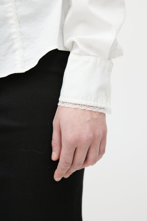 Dolce 
Gabbana D&G White Lace Trim Shirt