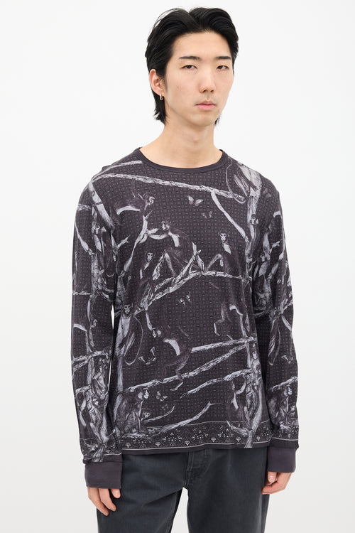 Dolce 
Gabbana Dark Grey Graphic Long Sleeve T-Shirt