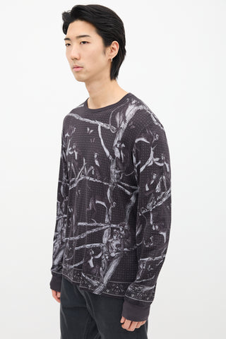 Dolce 
Gabbana Dark Grey Graphic Long Sleeve T-Shirt