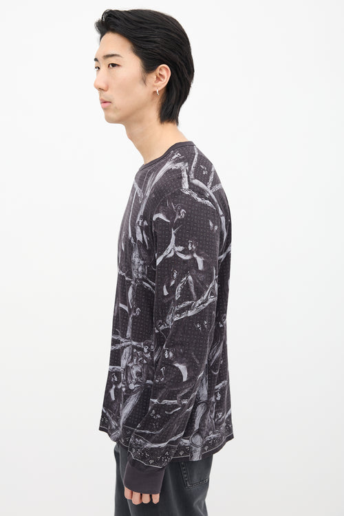 Dolce 
Gabbana Dark Grey Graphic Long Sleeve T-Shirt