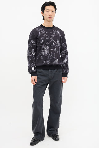 Dolce 
Gabbana Dark Grey Branch Graphic Crewneck