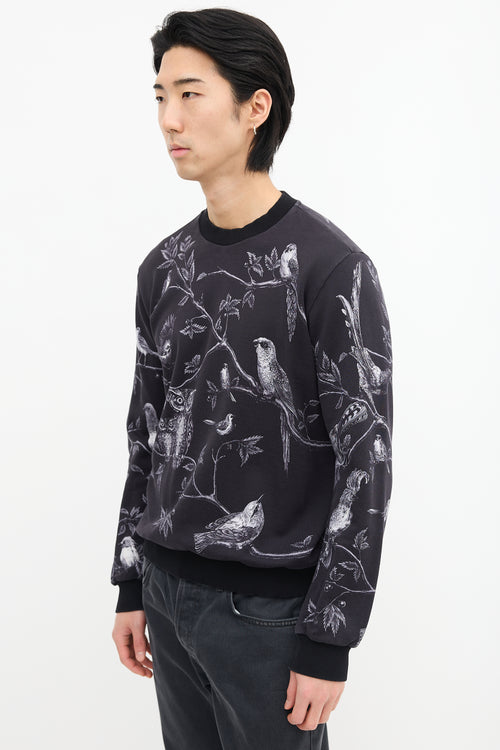 Dolce 
Gabbana Dark Grey Branch Graphic Crewneck