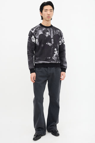 Dolce 
Gabbana Dark Grey Marlon Brando Graphic Crewneck