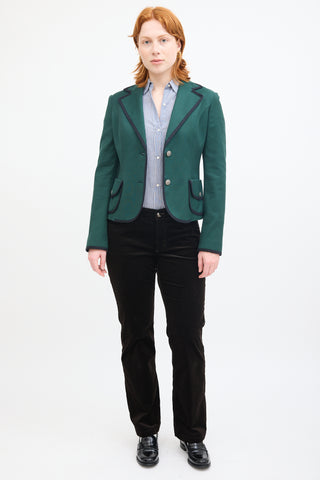 Dolce 
Gabbana Green 
Black Trim Blazer