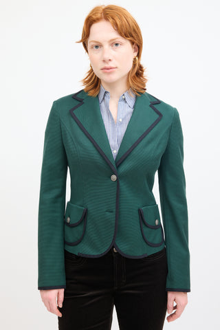 Dolce 
Gabbana Green 
Black Trim Blazer