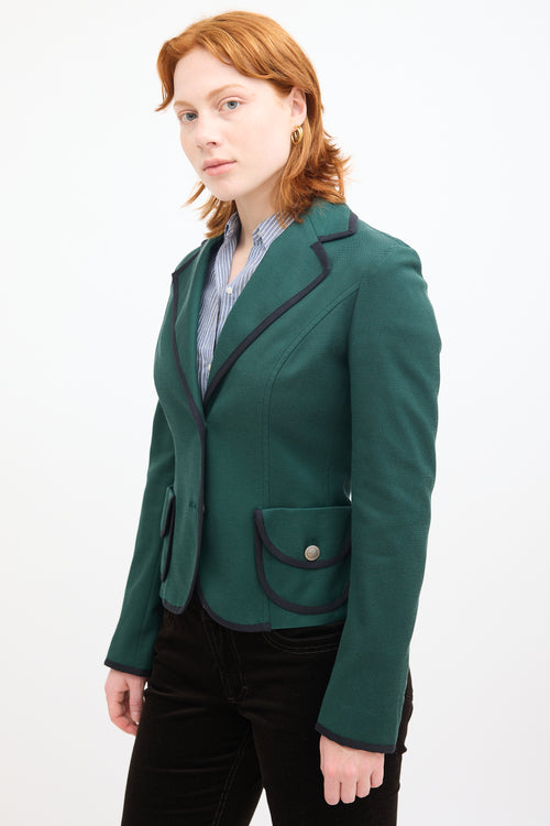 Dolce 
Gabbana Green 
Black Trim Blazer