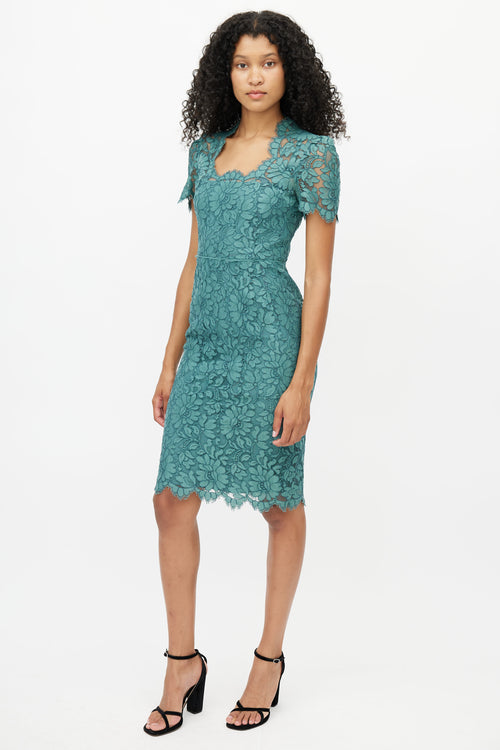 Dolce 
Gabbana Green Lace Midi Dress