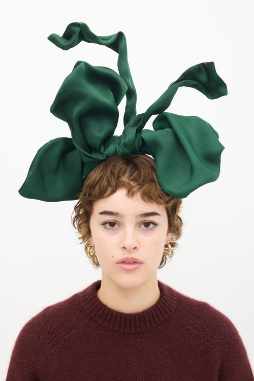 Dolce 
Gabbana Green Satin Bow Headband