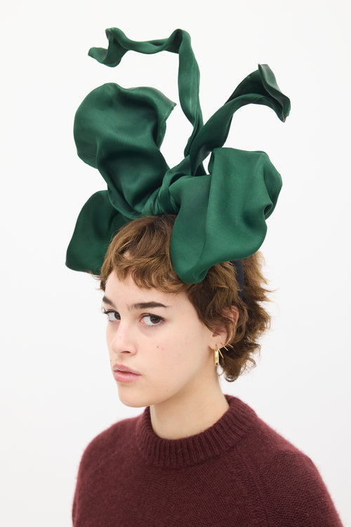 Dolce 
Gabbana Green Satin Bow Headband