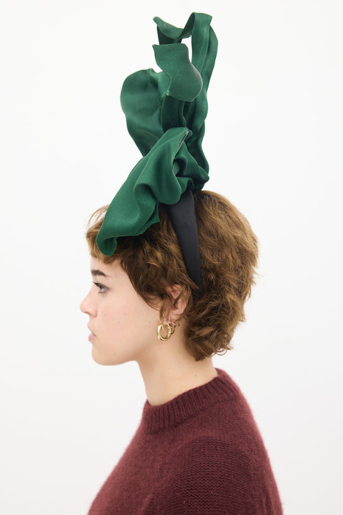 Dolce 
Gabbana Green Satin Bow Headband