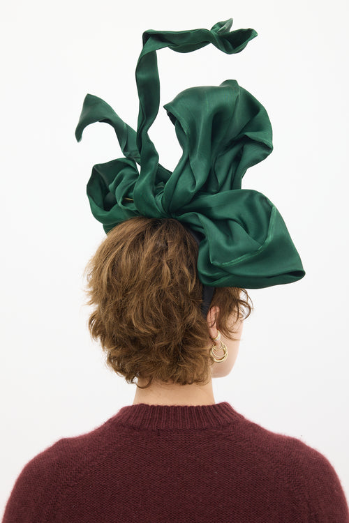 Dolce 
Gabbana Green Satin Bow Headband