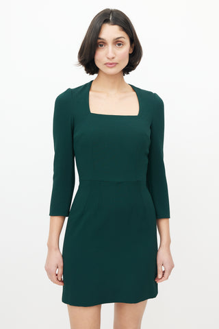 Dolce 
Gabbana Green Three Quarter Sleeve Dress