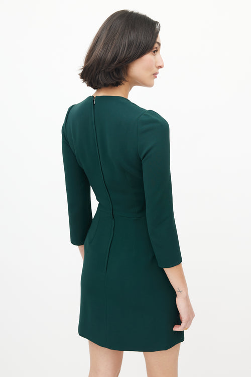 Dolce 
Gabbana Green Three Quarter Sleeve Dress