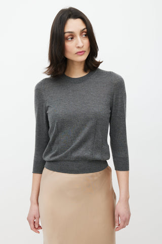 Dolce 
Gabbana Grey Cashmere Knit Sweater