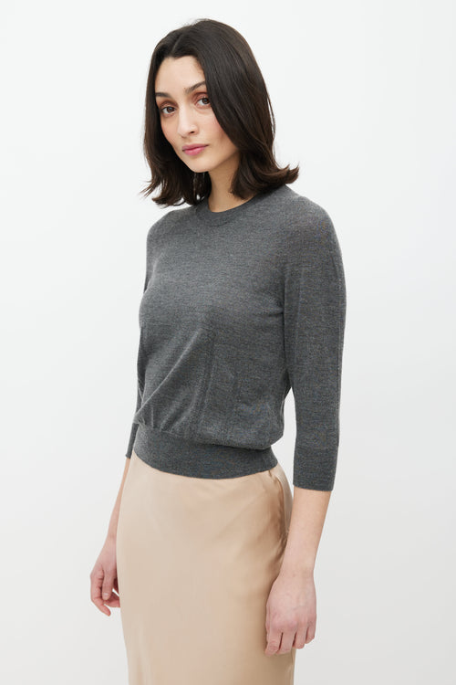 Dolce 
Gabbana Grey Cashmere Knit Sweater