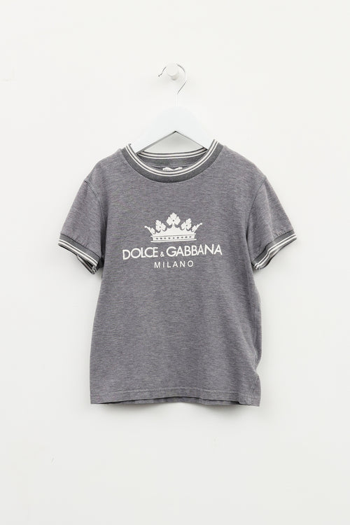 Dolce 
Gabbana Kids Grey Graphic T-Shirt