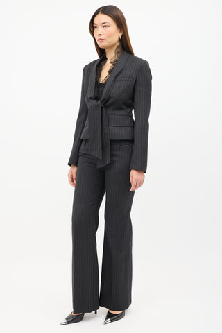 Dolce 
Gabbana Grey Pinstripe Low Rise Trouser