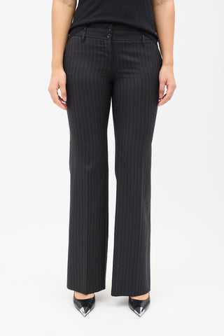 Dolce 
Gabbana Grey Pinstripe Low Rise Trouser