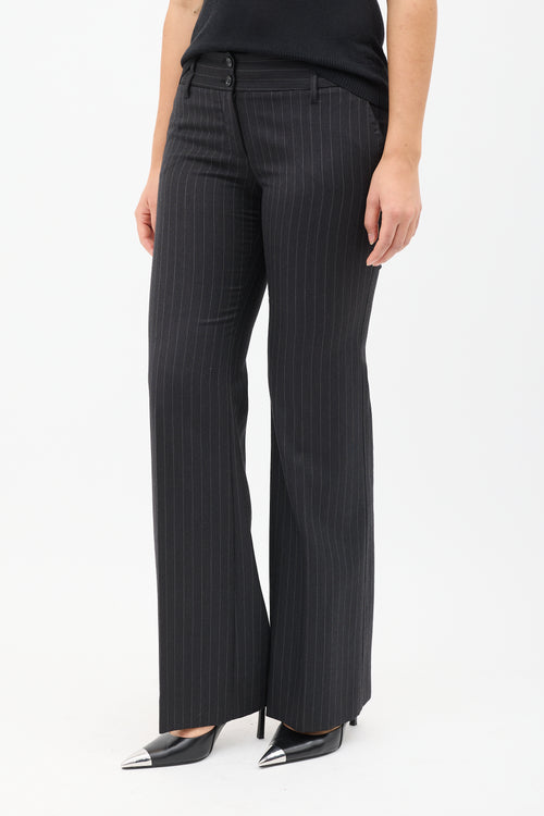 Dolce 
Gabbana Grey Pinstripe Low Rise Trouser