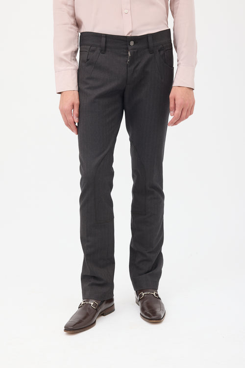 Dolce 
Gabbana Grey Slim Leg Velcro Cuff Trouser