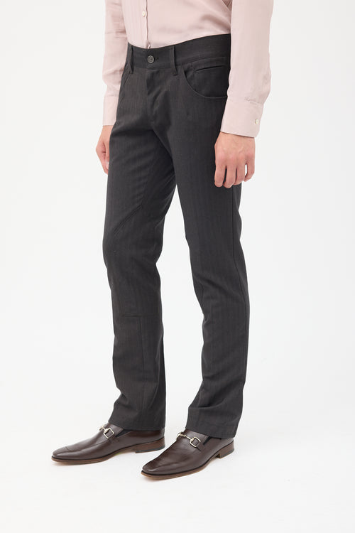 Dolce 
Gabbana Grey Slim Leg Velcro Cuff Trouser