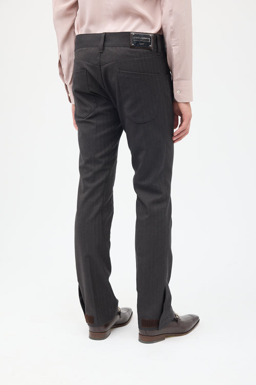 Dolce 
Gabbana Grey Slim Leg Velcro Cuff Trouser