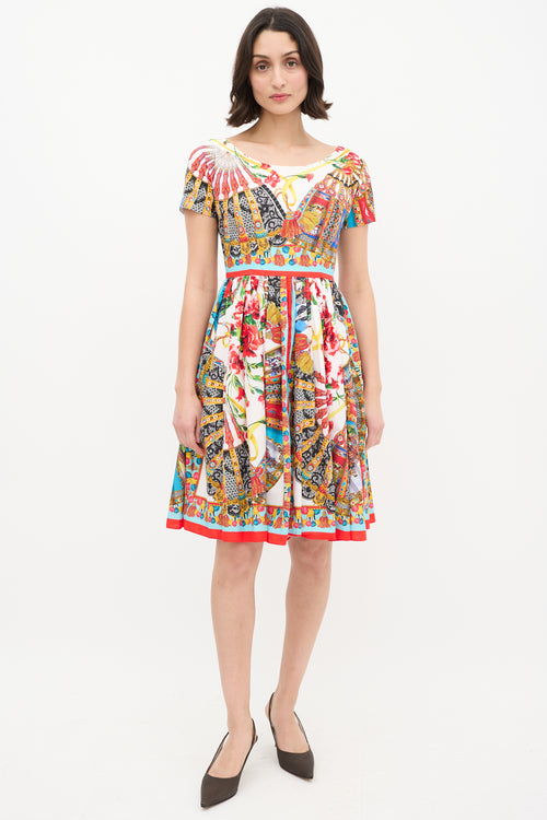 Dolce 
Gabbana Multicolour Carnival Printed A-Line Dress