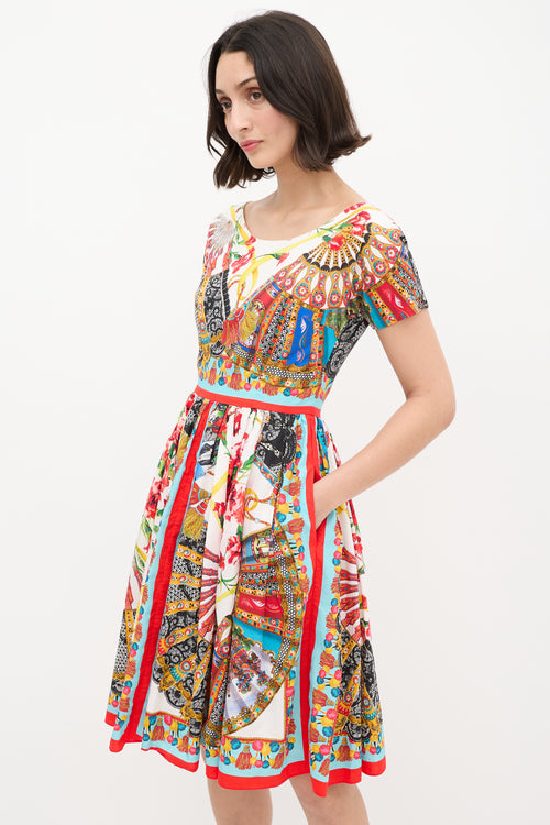 Dolce 
Gabbana Multicolour Carnival Printed A-Line Dress