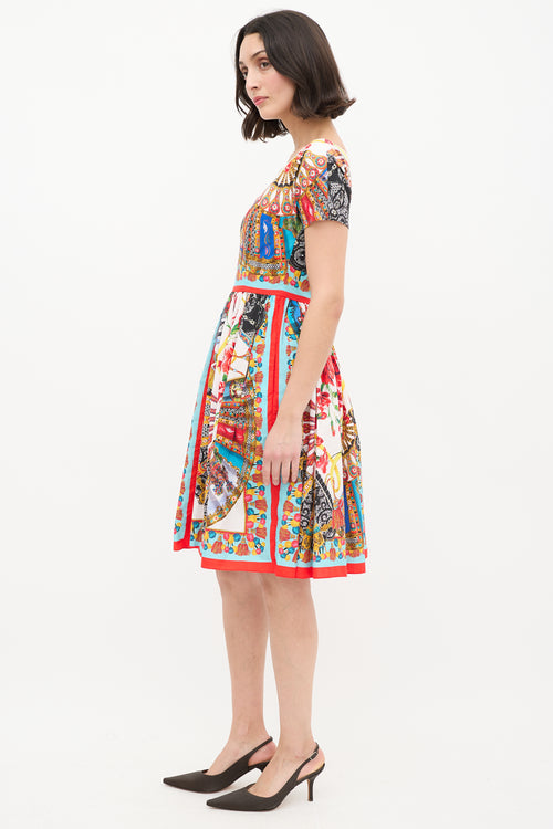 Dolce 
Gabbana Multicolour Carnival Printed A-Line Dress