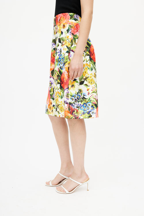 Dolce 
Gabbana Multicolour Floral Brocade Skirt