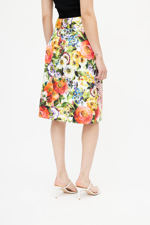 Dolce 
Gabbana Multicolour Floral Brocade Skirt