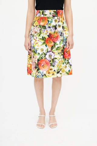 Dolce 
Gabbana Multicolour Floral Brocade Skirt