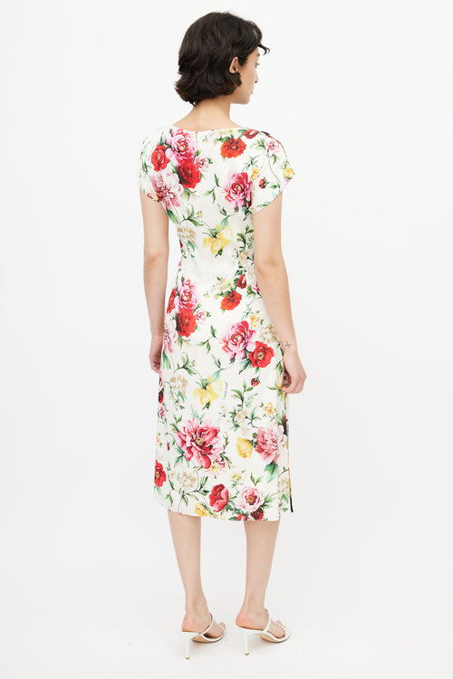 Dolce 
Gabbana Multicolour Floral 
Print Silk Dress