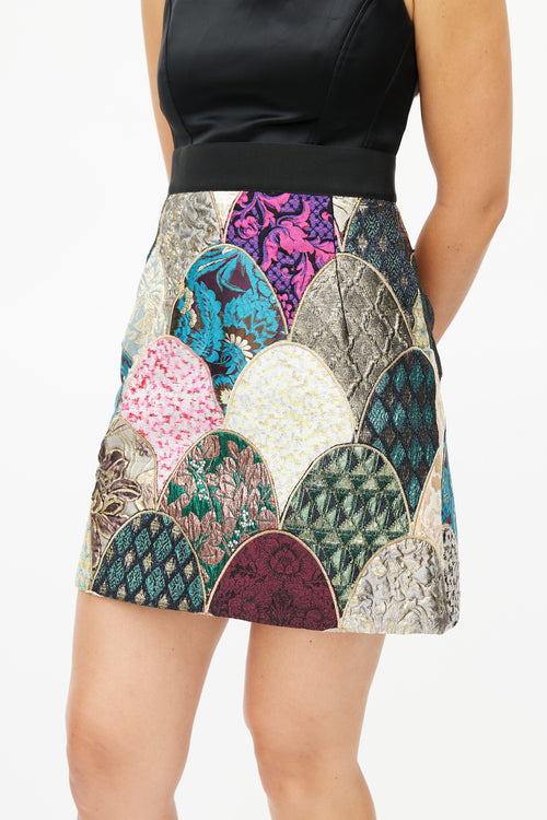 Dolce 
Gabbana Multicolour Metallic Brocade Skirt