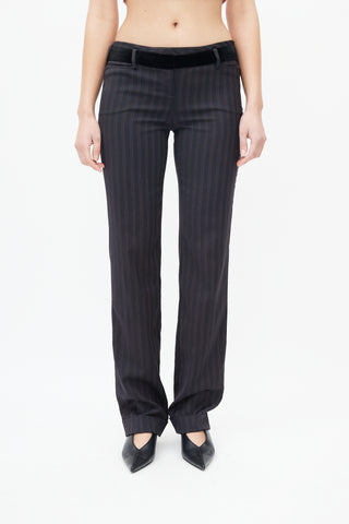 Dolce 
Gabbana Navy 
Brown Pinstripe Trouser