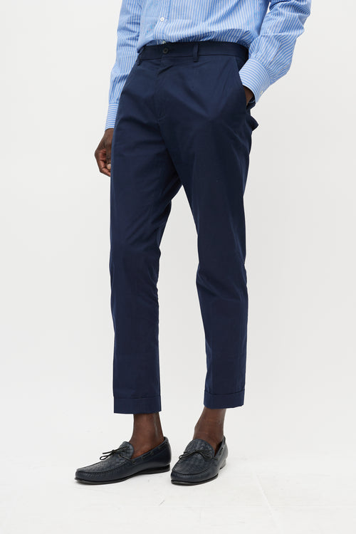 Dolce 
Gabbana Navy Buttoned Waist Trouser