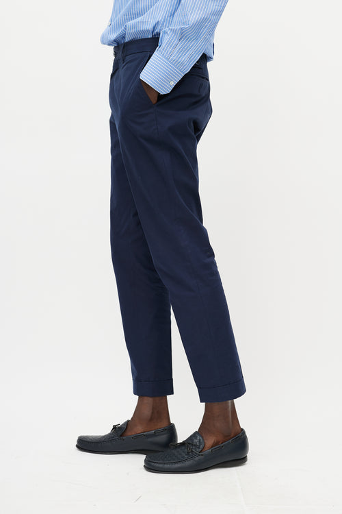 Dolce 
Gabbana Navy Buttoned Waist Trouser