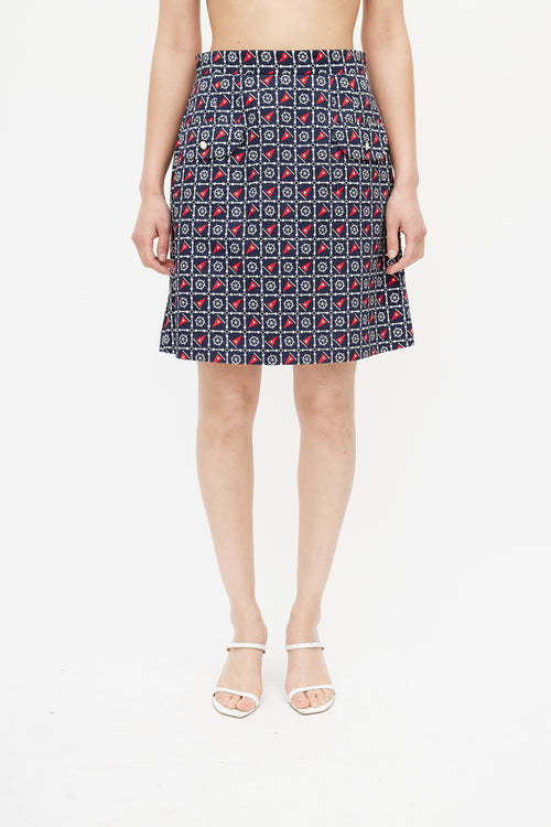 Dolce 
Gabbana Navy 
Multi Nautical Skirt