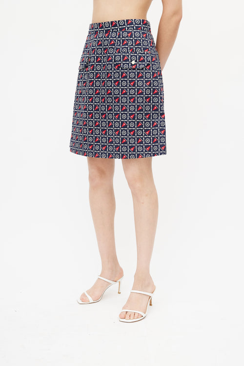 Dolce 
Gabbana Navy 
Multi Nautical Skirt