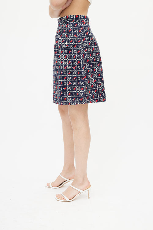 Dolce 
Gabbana Navy 
Multi Nautical Skirt